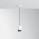 Fabbian Claque LED-Pendelleuchte Small 10cm in modernem Design mit weiß lackiertem Aluminium und schwarzer Streulinse.