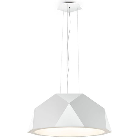 Fabbian Crio pendant light 115cm in modern design with a square diffuser in white.