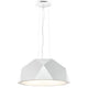 Fabbian Crio Hängeleuchte 115cm in modernem Design mit quadratischem Diffusor in Weiß.