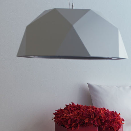 Fabbian Crio pendant light 180cm in a modern, geometric design with a grey surface.