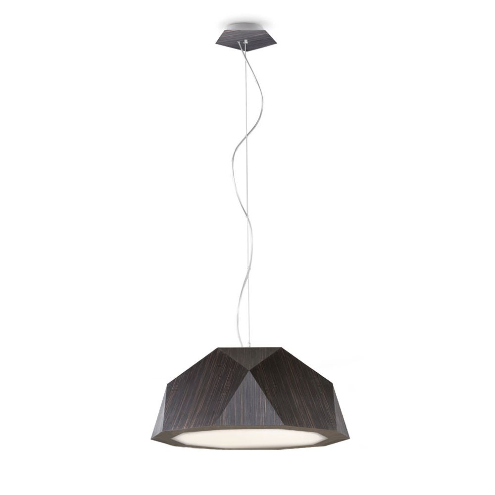 Fabbian Crio Hängeleuchte 57,2cm in dunklem Holz für modernes Wohnraumdesign
