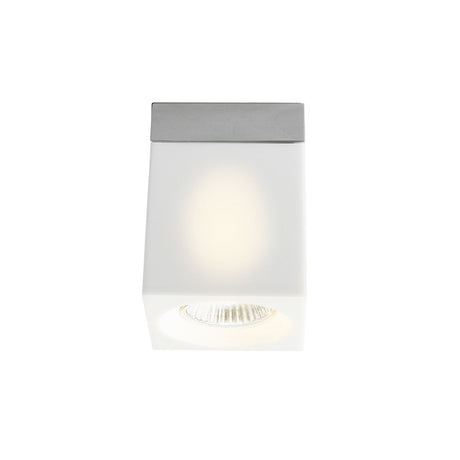 Fabbian Cubetto ceiling light with transparent diffuser in white, ideal for living rooms or offices.