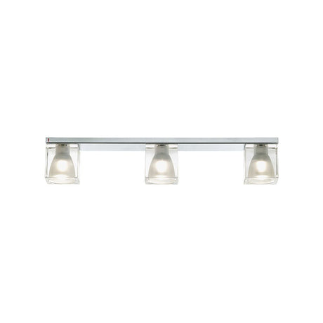 Fabbian Cubetto ceiling light, 3-light, with transparent diffuser for modern home design.
