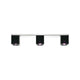Fabbian Cubetto Deckenlampe 3-flammig mit modernem Design in Schwarz und transparentem Diffusor.