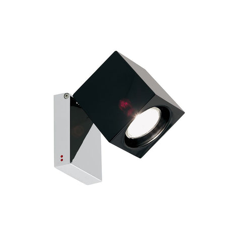Fabbian Cubetto wall spotlight GU10 in a modern, elegant design with adjustable black diffuser.