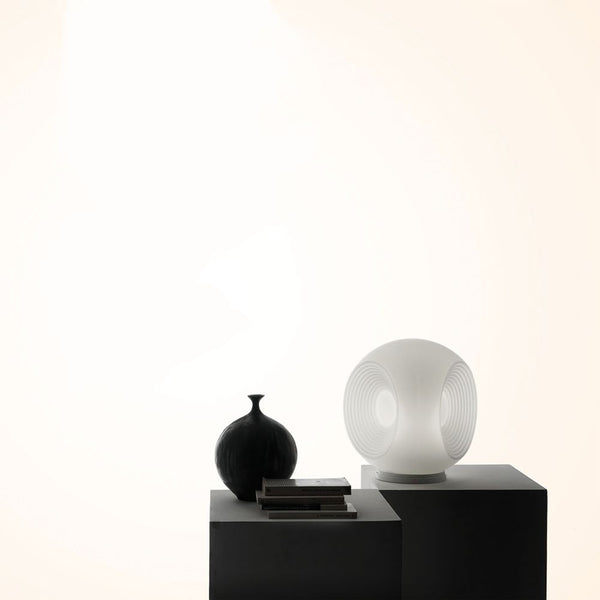 Fabbian Eyes Tischlampe Ø 17,5cm moderne Glas-Tischlampe mit Rillen für lebendige Licht эффekte