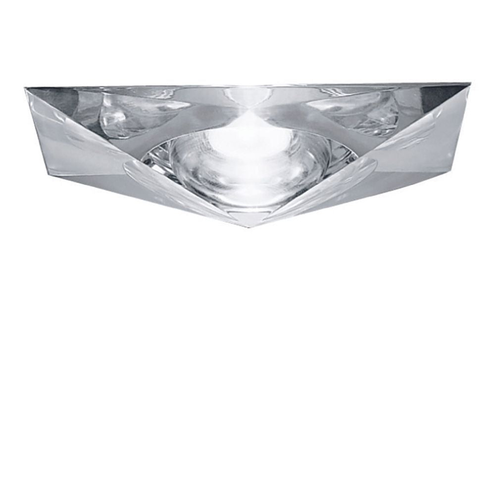 Fabbian Faretti Einbaulampe Cheope 12V mit pyramidenförmigem Kristall und LED-Beleuchtung.