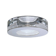 Fabbian Faretti recessed light Lei GU5,3 with a classic square shape and transparent crystal diffuser.