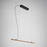 Fabbian Freeline LED-Hängeleuchte Short 100cm, Pendelleuchte in Bronze mit schwarz eloxiertem Aluminium