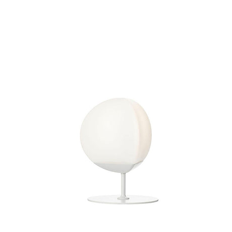 Fabbian Fruitfull LED table lamp Mini in a modern design with a round white glass sphere.