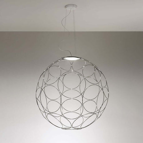 Fabbian Giro LED-Hängeleuchte Ø 85cm in modernem Design mit kreativer Kreisform.
