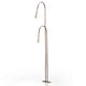 Fabbian Giunco LED-Stehleuchte Canne 2-flammig in elegantem Design aus Messing und brüniertem Kupfer.