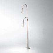 Fabbian Giunco LED floor lamp Canne with 2 lights in an elegant design made of brass and burnished copper.