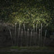 Fabbian Giunco LED-Stehleuchte Piantana 7-flammig im Garten mit elegantem Lichtdesign.
