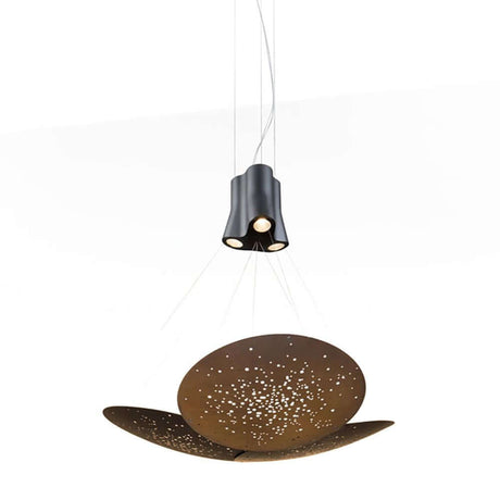 Fabbian Lens LED-Pendelleuchte 3-flammig Mini in edlem Design mit Metalldiffusor.