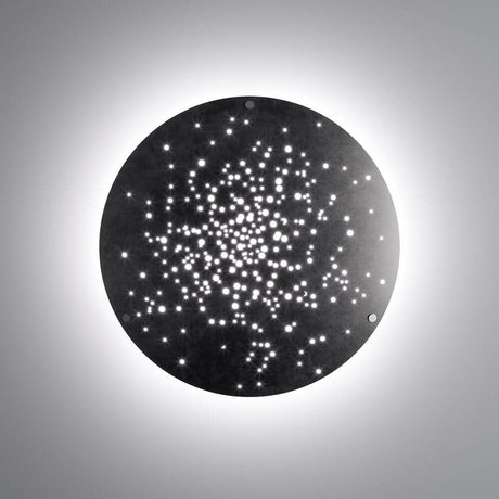 Fabbian Lens LED-Wandleuchte Ø 90cm mit dekorativen Lichtpunkten und beeindruckendem Design.