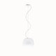 Fabbian Lumi Pendellampe Mochi Small - weiße mundgeblasene Glaslampe mit elegantem Kabeldesign.