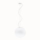 Fabbian Lumi Pendelleuchte Sfera Ø 40cm, moderne Hängelampe aus weißem Glas und schlankem Kabel.
