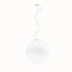 Fabbian Lumi Pendelleuchte Sfera Ø 60cm mit weißem mundgeblasenem Glas, ideal für private und öffentliche Räume.