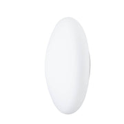 Fabbian Lumi Wandleuchte White Medium in schlichter, ovaler Form aus weißem Glas, ideal für Badezimmer und öffentliche Räume.