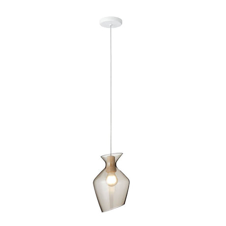 Fabbian Malvasia Hängeleuchte Ø 20cm, elegante Deckenleuchte mit Glasdesign und Holzdetails