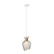 Fabbian Malvasia Hängeleuchte Ø 20cm, elegante Deckenleuchte mit Glasdesign und Holzdetails