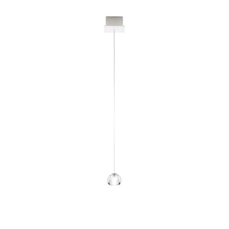 Fabbian Multispot LED-Hängeleuchte Beluga eckig in eleganter Aufhängung mit klarer Glasleuchte.