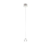 Fabbian Multispot LED-Hängeleuchte Beluga rund mit transparenter Glaskugel und rundem Deckenbaldachin, elegant minimalistisch