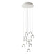 Fabbian Multispot LED-Hängeleuchte Beluga 10-flammig rund, moderne Pendelleuchte mit mehreren Lichtpunkten.