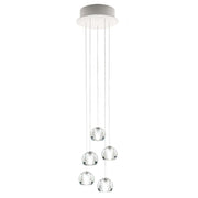 Fabbian Multispot LED a sospensione Beluga 5 luci rotonde