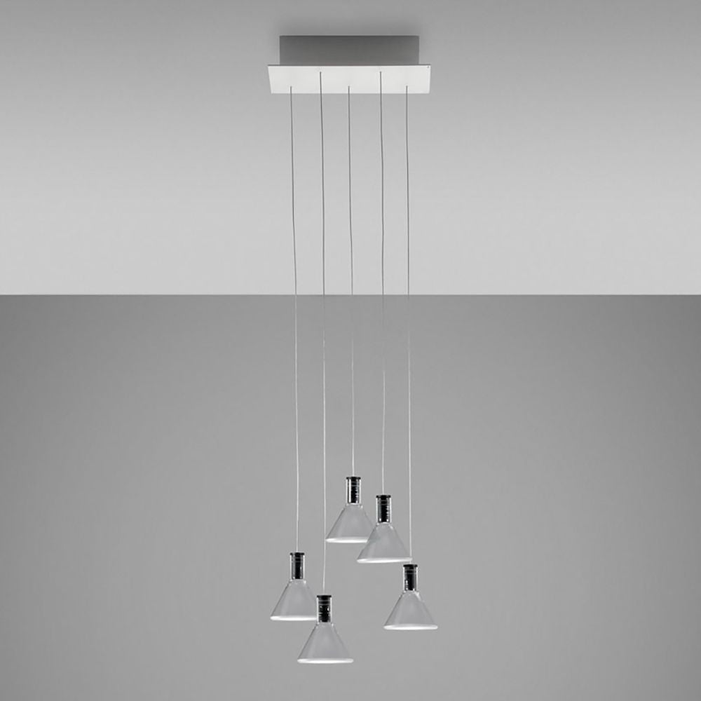Fabbisk multispot LED hængende lampe Polair 5-flame Angular