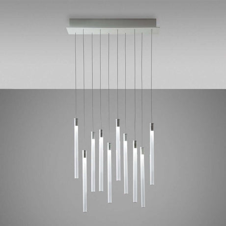 Fabbian Multispot LED-Hängeleuchte Tooby 10-flammig eckig in modernem Design für vielseitige Nutzung.