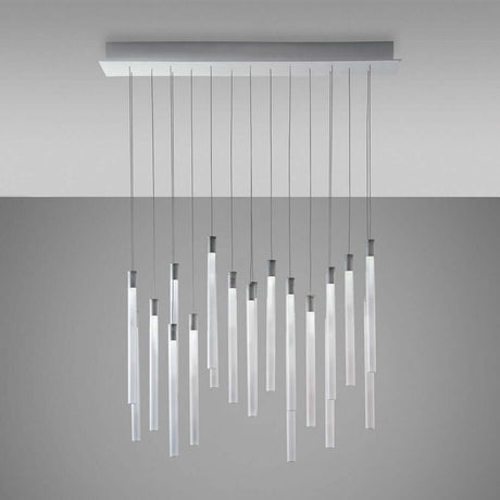 Fabbian Multispot LED-Hängeleuchte Tooby 20-flammig eckig mit schlichten, eleganten Diffusoren.