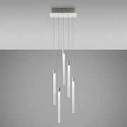 Fabbian Multispot LED-Hängeleuchte Tooby 5-flammig eckig, moderne weiße Pendelleuchte mit fünf Lichtpunkten
