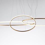 Fabbian Olympic LED pendant light, 3-light, with modern design and white lacquered aluminum.