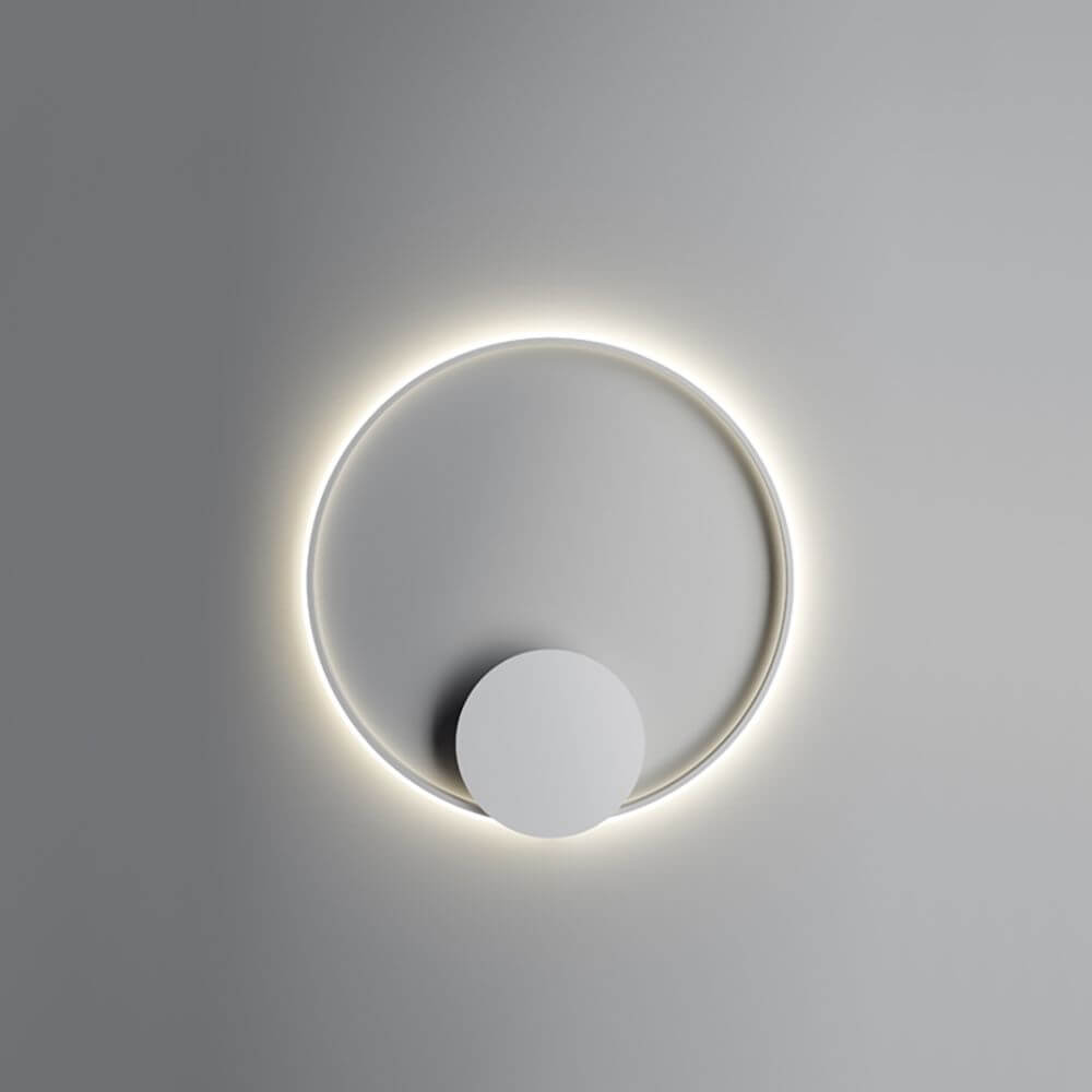 Fabbian Olympic LED-Wandleuchte Ø 80,2cm mit modernem, linearem Design und kreisförmigem Diffusor.