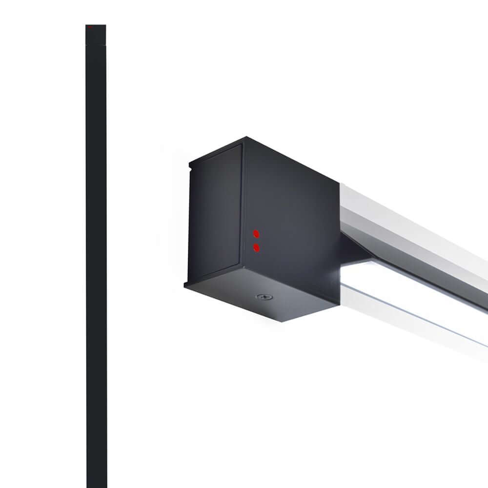 Fabbian Pivot LED-Wandleuchte Large 52W 230V in schwarzer Ausführung, Details der Wand- und Deckenleuchte.