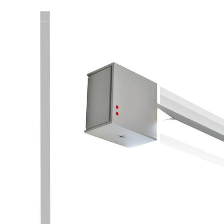 Fabbian Pivot LED-Wandleuchte Large 52W 230V mit drehbarem Licht und Aluminiumstange in Weiß.