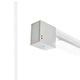 Fabbian Pivot LED-Wandleuchte in Weiß, Teilansicht mit Aluminiumstange und Lichtquelle.