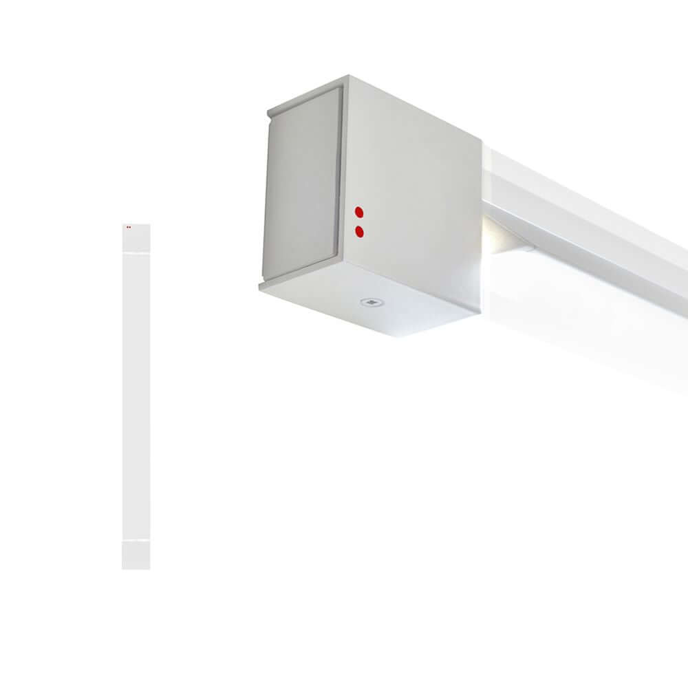 Fabbian Pivot LED-Wandleuchte Small 18W 230V mit Aluminiumstange in Weiß und rotierender Struktur