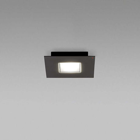 Fabbian Quarter LED square ceiling light, modern ceiling light in a square shape, black metal, LED technology.