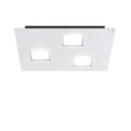 Fabbian Quarter LED-Deckenleuchte quadratisch in Weiß, 3-flammig für Flur, Badezimmer oder Schlafzimmer.
