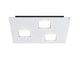 Fabbian Quarter LED-Deckenleuchte quadratisch 3-flammig in weißer Metalloberfläche mit drei LED-Leuchten.