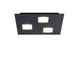 Fabbian Quarter LED-Deckenleuchte quadratisch 3-flammig in schwarz mit drei rechteckigen Lichtquellen