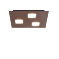 Fabbian Quarter LED-Deckenleuchte, quadratisch, 3-flammig, metallisch, ideal für Flure oder Schlafzimmer.