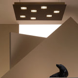 Fabbian Quarter Plafonnier à LED carré à 7 flammes