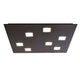 Fabbian Quarter LED-Deckenleuchte quadratisch 7-flammig in schwarzem Design mit sieben quadratischen LED-Lichtern.
