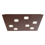 Fabbian Quarter Plafonnier à LED carré à 7 flammes