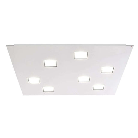 Fabbian Kvarter LED- Firkantet 7-pære loftslampe med hvidt og moderne design LED- Teknologi.