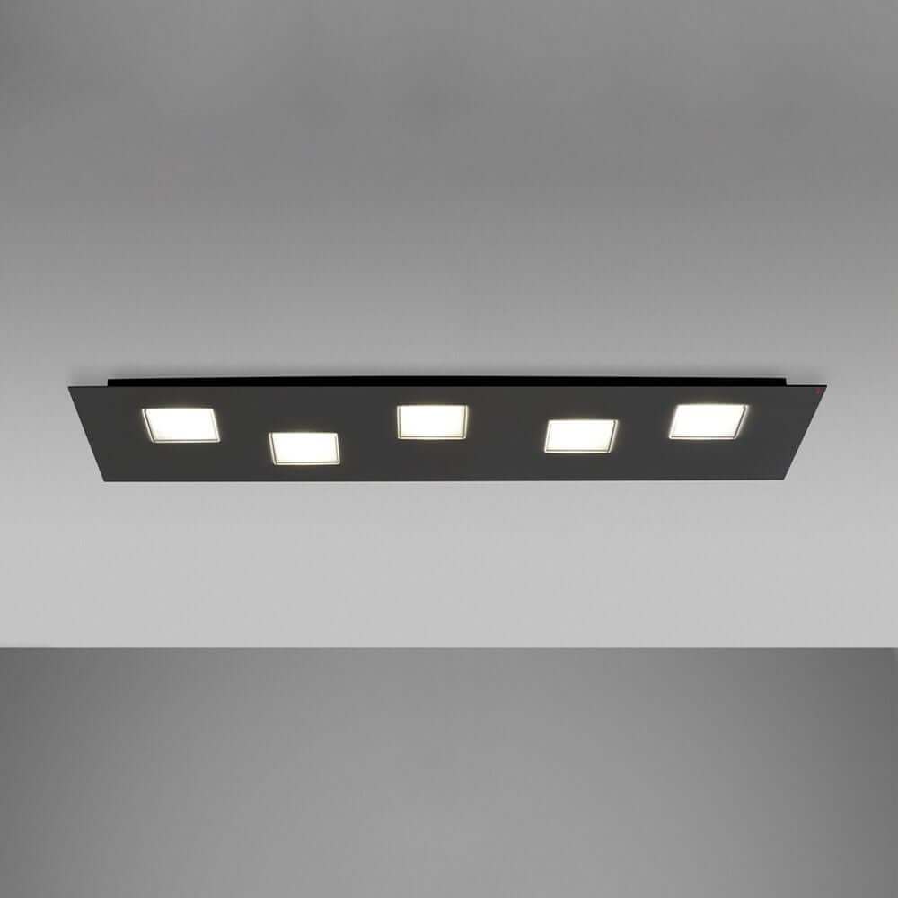Fabbian Quarter lampa sufitowa LED prostokątna 5-płomienna